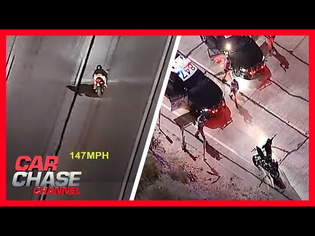 Motorcycle Chase: Rider tries to lose authorities with fuel running out |  Car Chase Channel