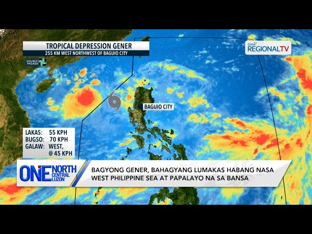 One North Central Luzon: Bagyong Gener, bahagyang lumakas habang nasa West Philippine Sea