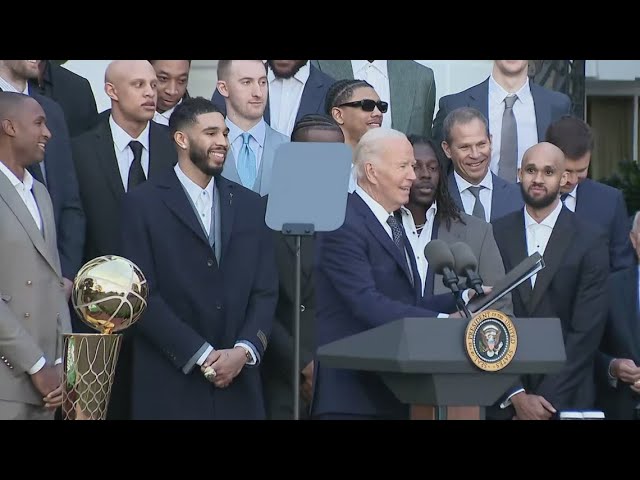 Boston Celtics continue victory lap with White House visit