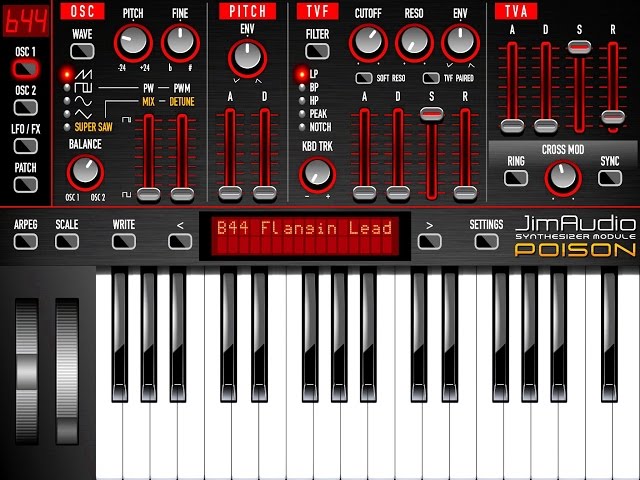 Poison 202 Vintage MIDI Synthesizer The BIG Soundtest Demo for the iPad