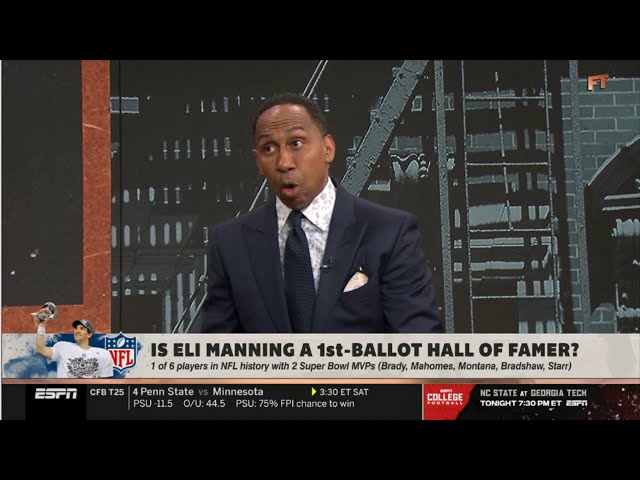 FIRST TAKE "Eli Manning doesn't belong as a first-ballot Hall of Famer" - Stephen A. weighs in