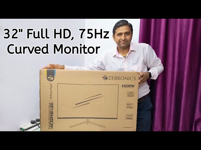 Zebronics ZEB AC32FHD Curved LED 75 Hz Monitor unboxing, first look