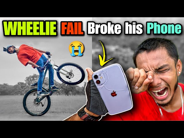 SHOCKING WHEELIE FAIL l My iPhone Got Destroyed | How to Wheelie?