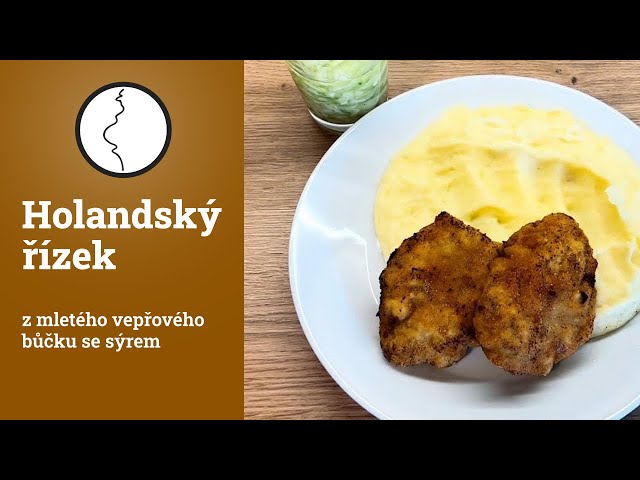 Holandské řízek z mletého vepřového bůčku se sýrem