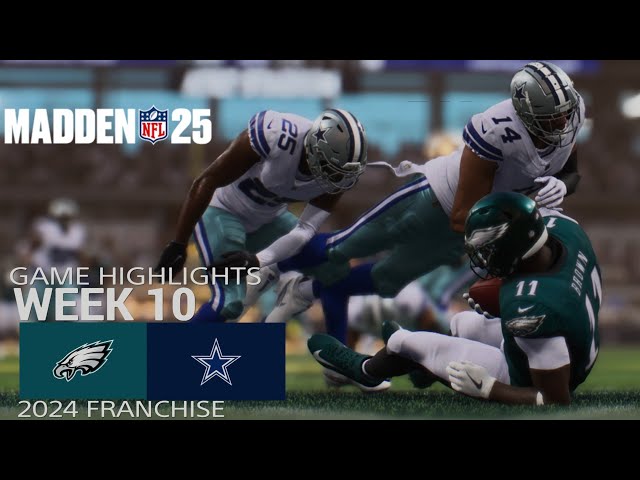 Philadelphia Eagles vs. Dallas Cowboys | NFL Week 10 Game Highlights | Madden 25 Sim - CRAZY FINISH