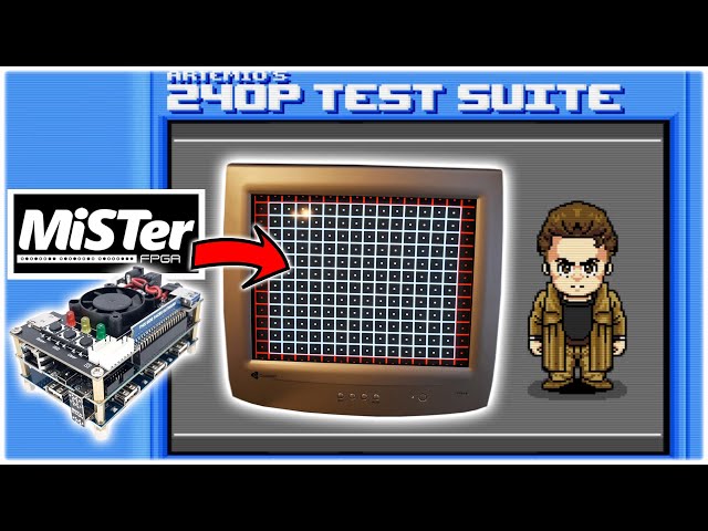 240p Test Suite on MiSTer FPGA - How to Calibrate PC VGA CRT using MiSTer SNES Rom