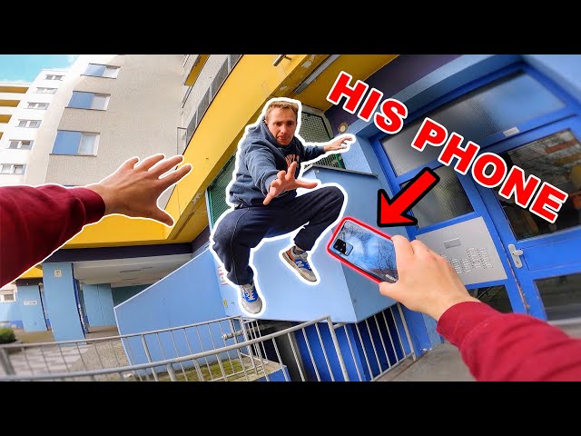 ESCAPING ANGRY PARKOUR ATHLETE  (Epic Parkour POV Chase in Berlin)