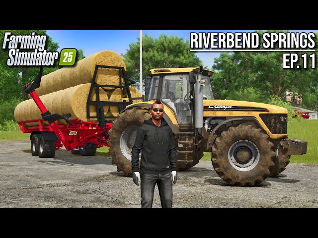 Collecting TONS OF BALES on Riverbend Springs! | Farming Simulator 25