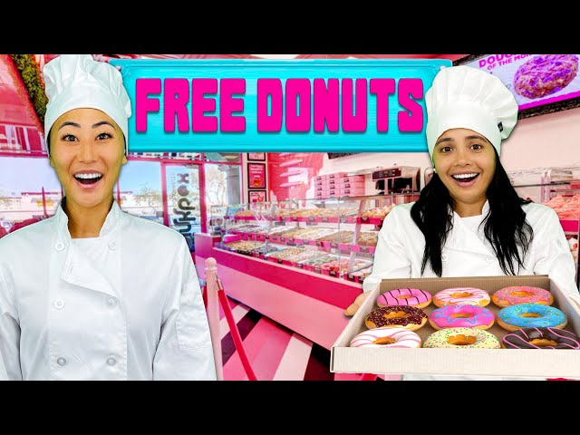 WE OPENED A FREE DONUT SHOP!!