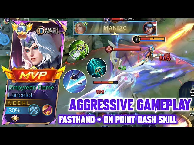 MANIAC! TOP GLOBAL LANCELOT DESTROY ALL ENEMY IN SOLO RANK - MOBILE LEGENDS