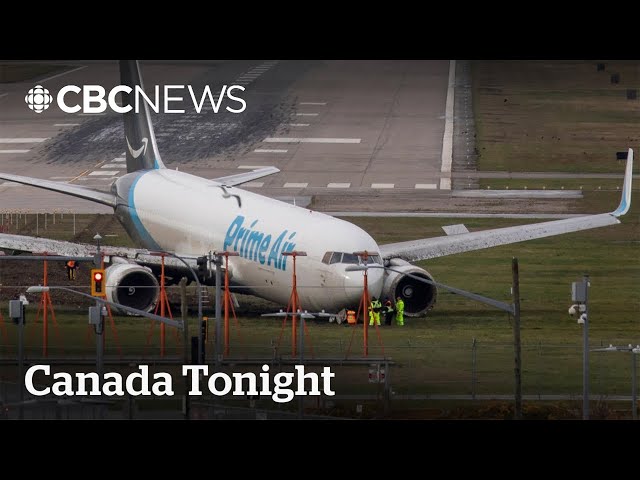 Cargo plane stuck in the grass after overshooting Vancouver runway | Canada Tonight