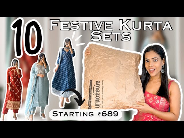 *HUGE*  Amazon Festive Kurta Sets Haul | All under ₹999/- | Trendy Kurta sets Try-on #amazon