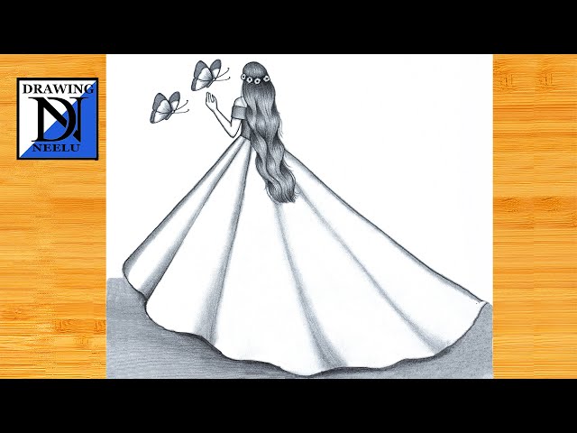 How to draw a Girl with Butterflies -Drawing easy || Girl very easy drawing || Girl drawing