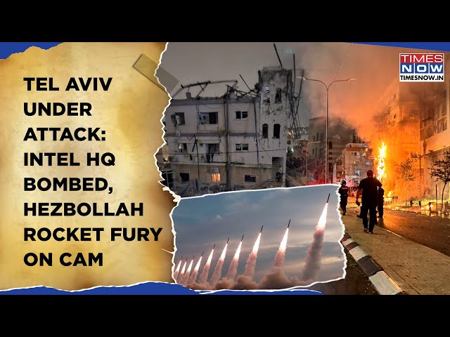 Tel Aviv Under Attack: IDF's Intel HQ Bombed| Fire, Panic As Hezbollah Rains Drones, Rockets| Watch