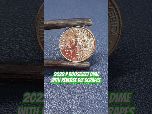 2022 P Roosevelt Dime with Reverse Die Scrapes #shorts #errorcoins #errorcoin