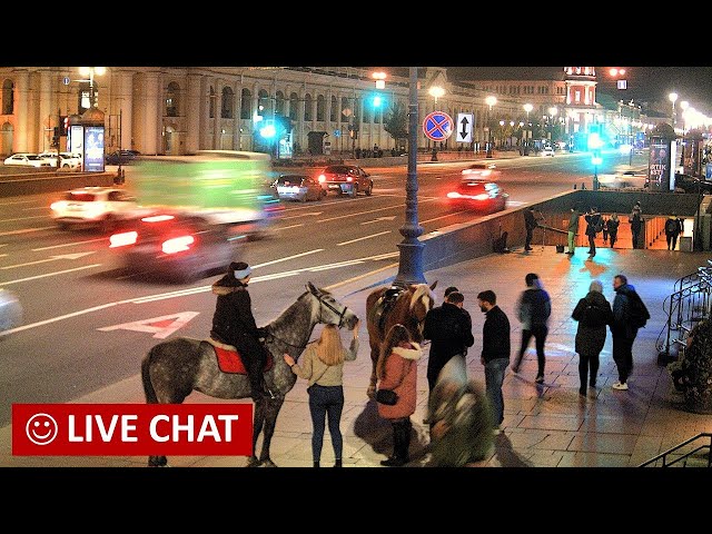 LIVE Nevskiy avenue St. Petersburg Russia, Gostiny Dvor. Невский пр. Санкт-Петербург, Гостиный двор