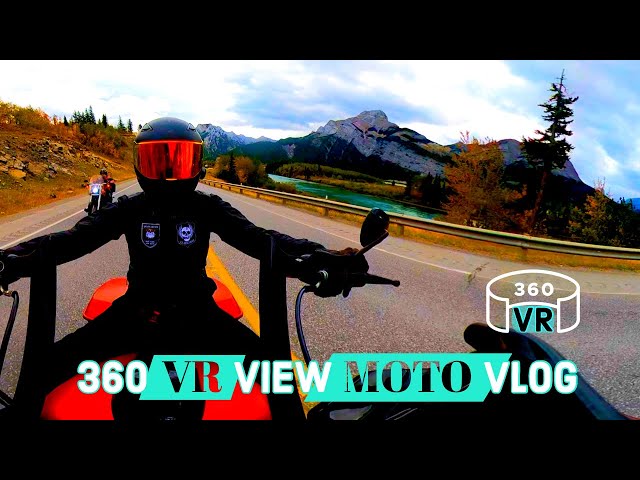 VR Virtual Reality Motorcycle Vlog 360 Camera VR- Riding the Canadian ROCKY MOUNTAINS