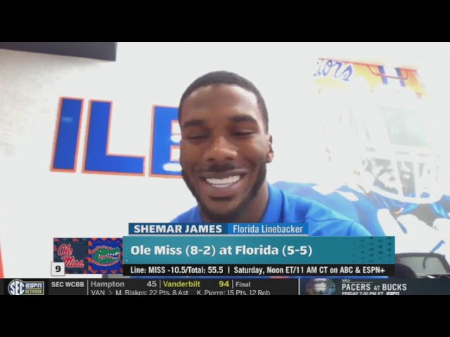 SEC Now | LB Shermar James joins Chris Doering to discuss CFB Week 13: Florida will upset Ole Miss