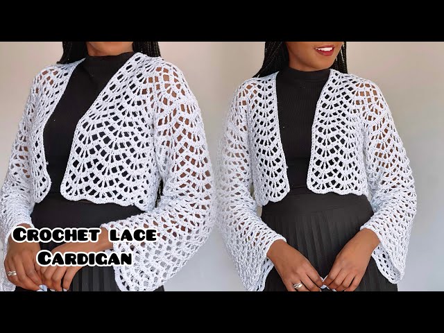 Crochet A Lace Cardigan / 2 Row Repeat #crochet #crochetcardigans