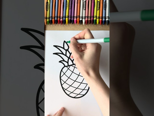 Pineapple on Paper- Let’s Color a Pineapple Together