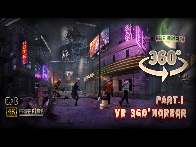 360° VIDEO HORROR FREE FIRE 3D FILM ZOMBIE HALLOWEEN NIGHT || Part 1