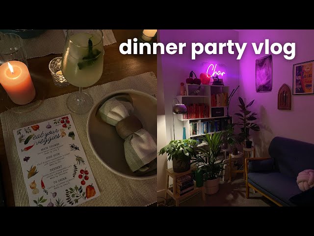 i hosted girls night! themed dinner party, chaotic cooking & hosting vlog