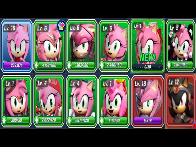 Sonic Forces - All 11 Amy the Rose Characters Battle - Warrior Shadow New Challenger Coming Soon