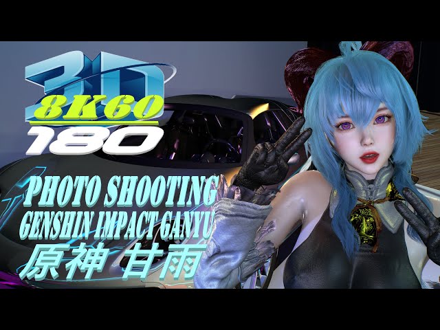 Experience 8K 3D VR180, Photo Shoot, Genshin Ganyu, 原神 甘雨, MMD, VaM, 写真撮影, Quest