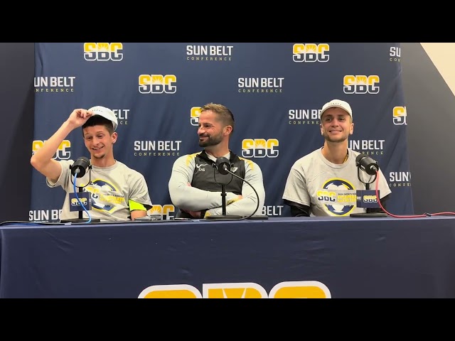 Dan Stratford, Ryan Baer, Marc Bonnaire | Postgame Press Conference | Sun Belt Finals vs. Marshall