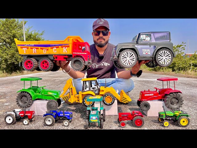 Big Real Tractor-Truck Model Unboxing |Tata Dumper, Mahindra Thar, JCB Backhoe ,Mahindra, John Deere