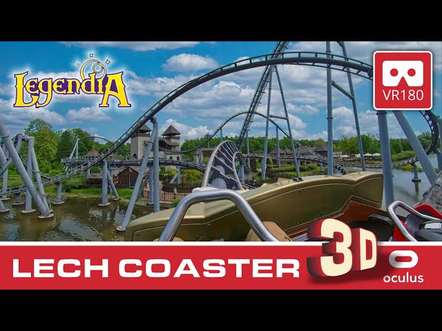 LECH COASTER 3D front row | on-off-ride full VR Roller Coaster Experience #VR180 #3D #Legendia