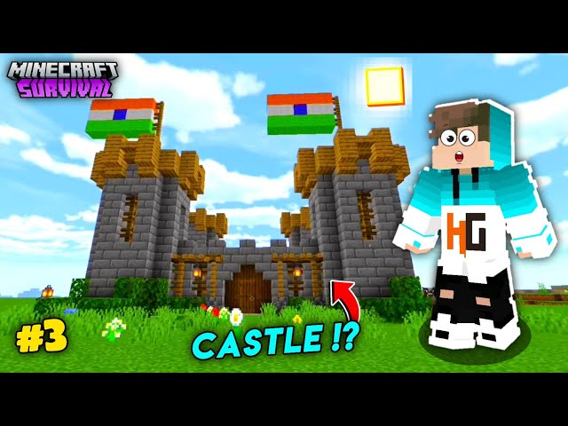 I BUILD A CASTLE WITH AN INDIAN FLAG IN MINECRAFT #3 🕍🇮🇳 || #minecraft #gameplay #gamingwithharshad