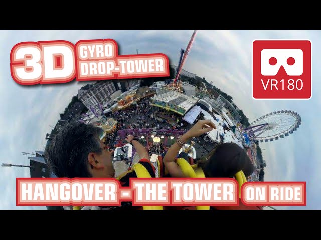 3D VR180 real Freefall | VR POV | Hangover - The (Gyro Drop) Tower | Oculus GO Rift Insta360 Evo