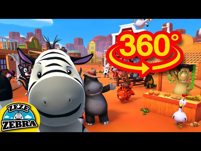 🎵🐎 Yankee Doodle in 360° | Animated Video for Kids | ZeZe Zebra's Interactive Musical Ride 🦓