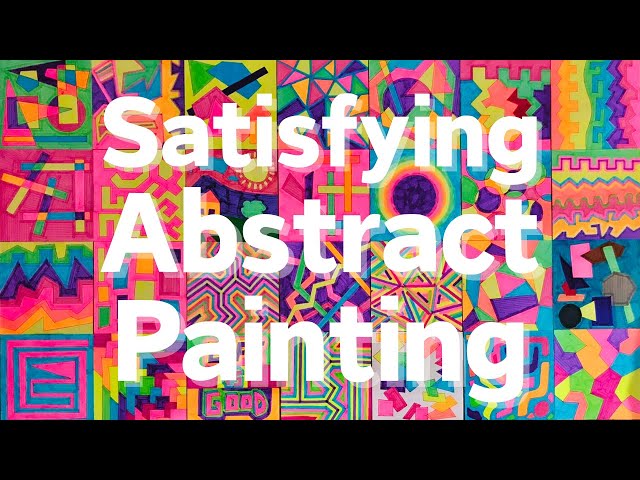 Satisfying Abstract Painting with Neon Colors | Easy Drawing