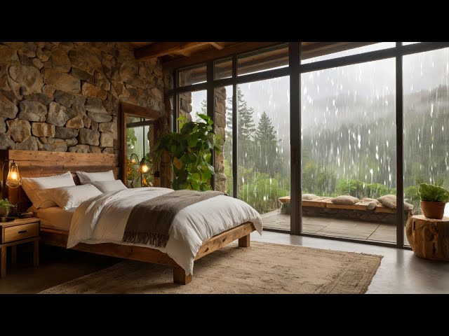 Calming Rain with Thunder and Window SoundsㅣDeep Sleep, Study, Relaxation, Meditation Ambience