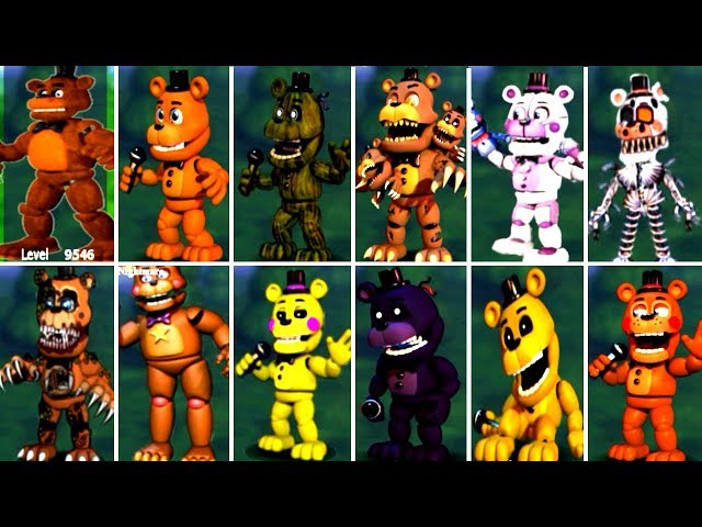 Five Nights at Freddy's 6 FNAF 5 4 3 2 1 ALL FREDDY ANIMATRONICS *FNAF 2018*