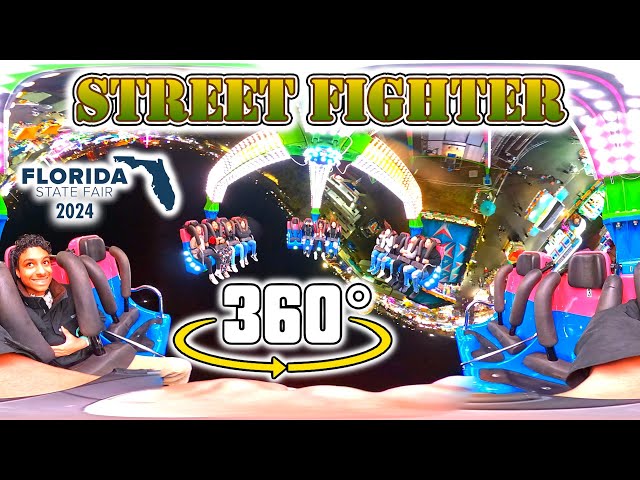 [4K VR 360°] Street Fighter 360 - Pendulum Swing Ride | On-ride POV | Florida State Fair 2024