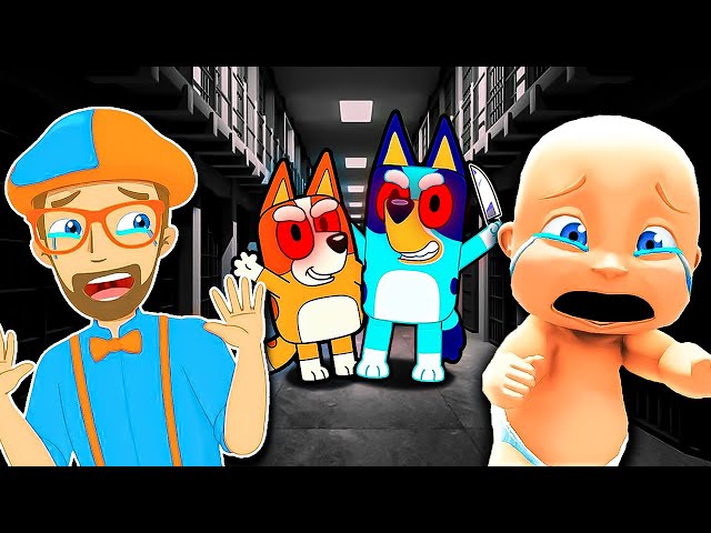 Baby and Blippi Escape BLUEY and BINGO Prisons!