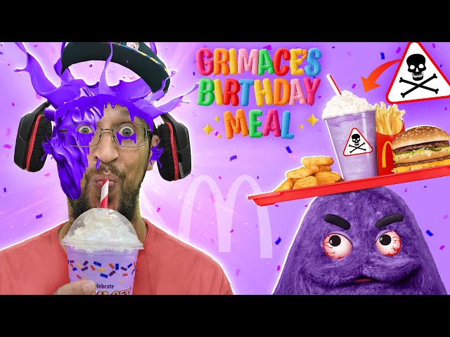 Happy Birthday Grimace Shake (McDonalds meal gone wrong)