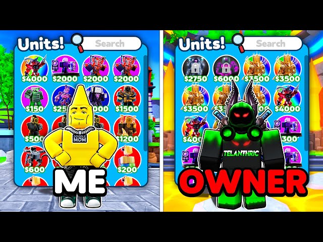 My UNIT Inventory VS The OWNER in Toilet Tower Defense!