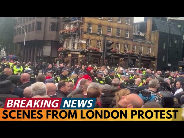 BREAKING NEWS: SCENES FROM LONDON PROTEST WHERE RIOT POLICE TURN UP