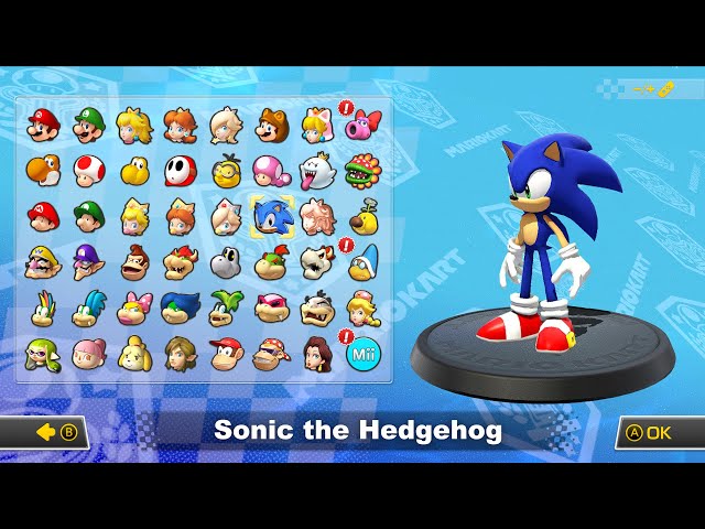 What if you play Sonic in Mario Kart 8 Deluxe (DLC Courses) 4K