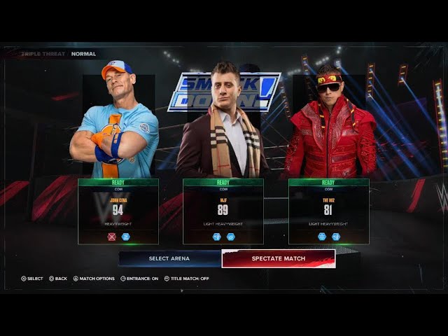 WWE 2K24 john cena mjf miz  triple threat