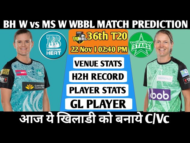 BH W vs MS W Dream 11 Prediction | BH W vs MS W Dream 11 Team | WBBL