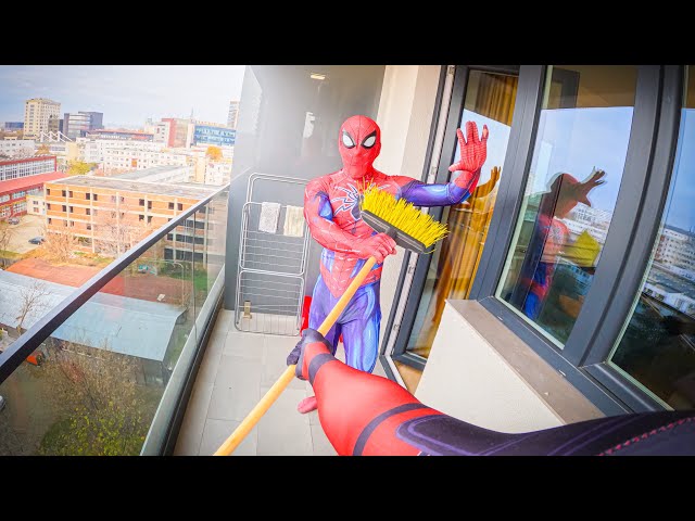 DEADPOOL HAS A VERY BAD NEIGHBOUR SPIDER-MAN @MIVGARD ( Comedy parkour pov Vietnam 🇻🇳 )