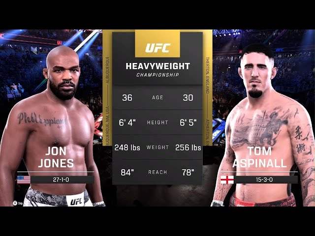 UFC 5 - Jon Jones vs. Tom Aspinall |Full Fight Gameplay