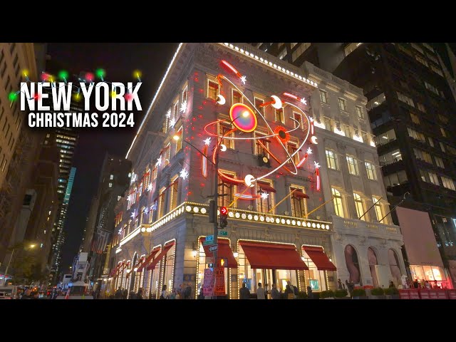 NYC Christmas Walk 2024 ✨ Cartier 5th Avenue NYC Holiday Light Show, Rockefeller Center