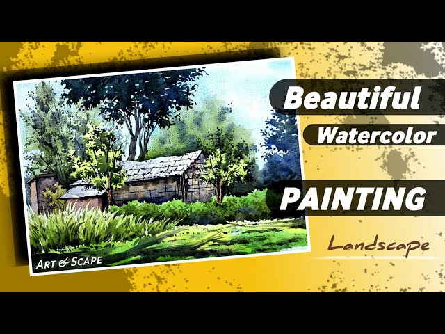 How to Easily Paint Landscape Painting with Watercolor