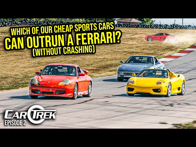 Which Of Our Cheap Sports Cars Can Outrun A Ferrari? (Without Crashing) | Car Trek S6E2